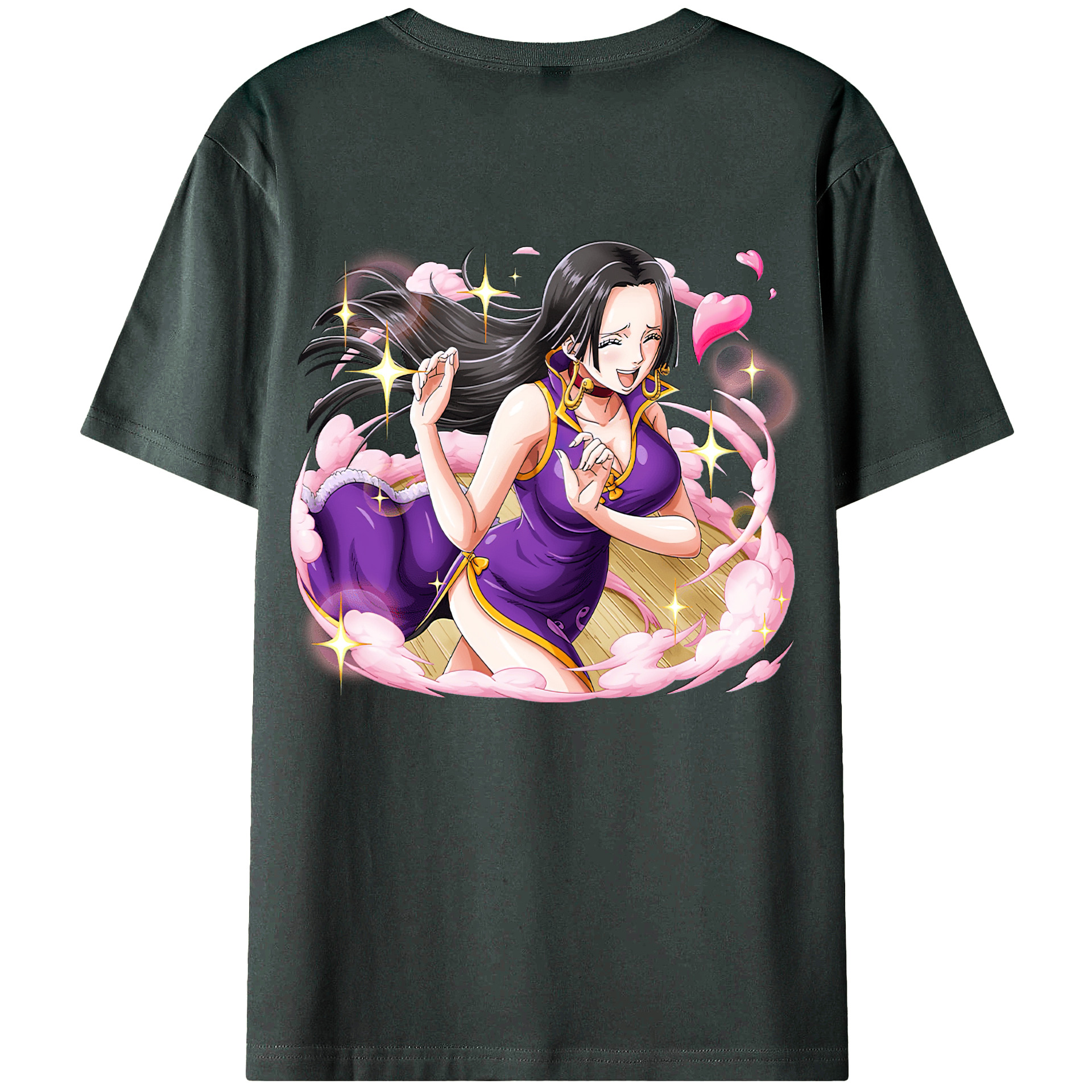 ワンピース ボア・ハンコック ONE PIECE Boa·Hancock 綿100％ メンズ半袖Tシャツ（バックプリント） 通気性